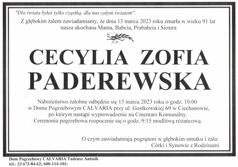 Cecylia Zofia Paderewska