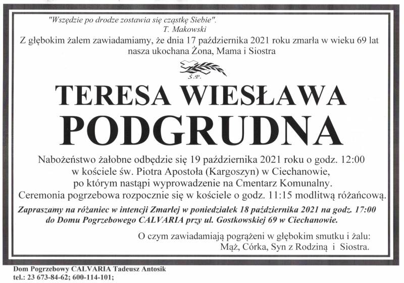 Teresa WIesława Podgrudna
