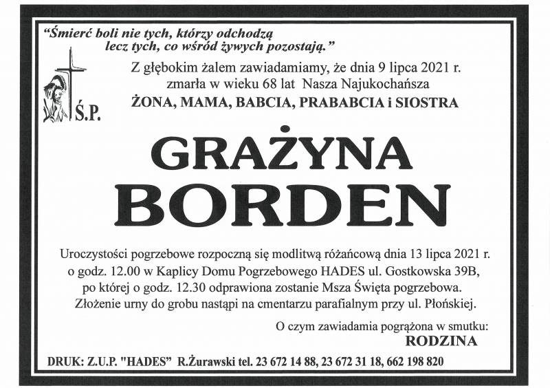 GRAŻYNA BORDEN