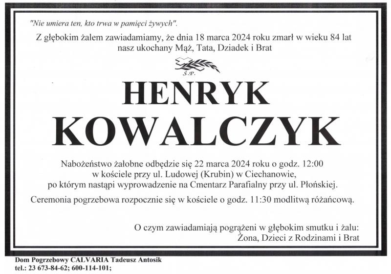 Henryk Kowalczyk