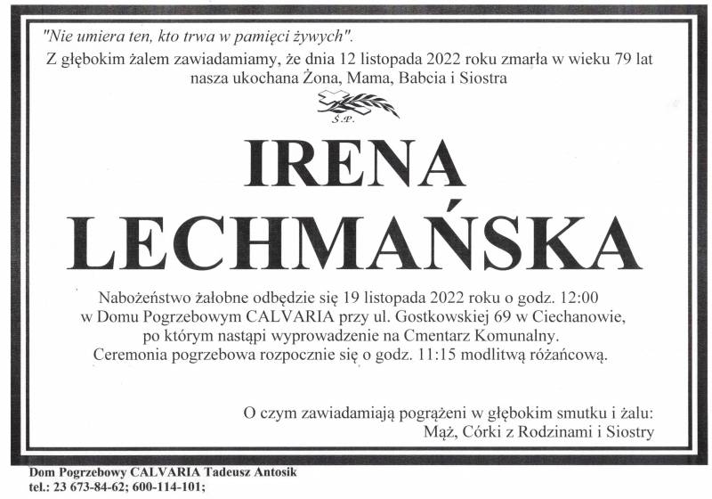 Irena Lechmański