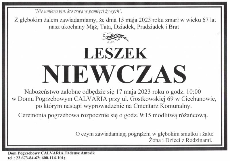 LESZEK NIEWCZAS