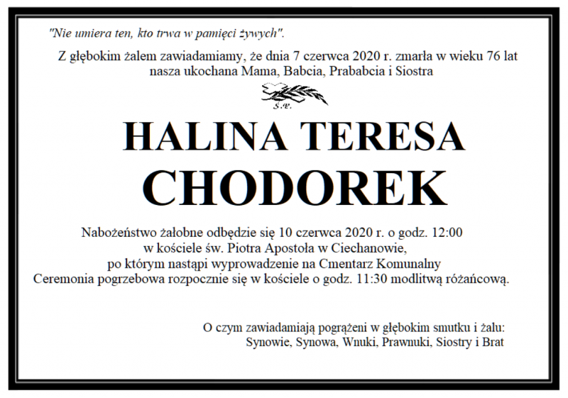  HALINA TERESA CHODOREK