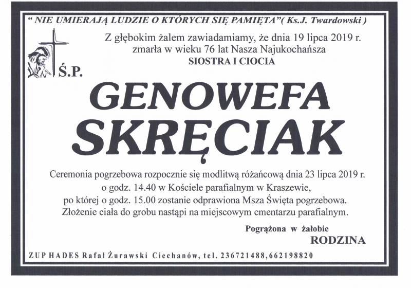 Genowefa  Skręciak