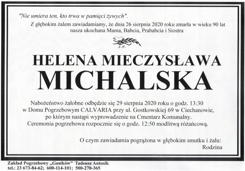 Helena Mieczysława MICHALSKA