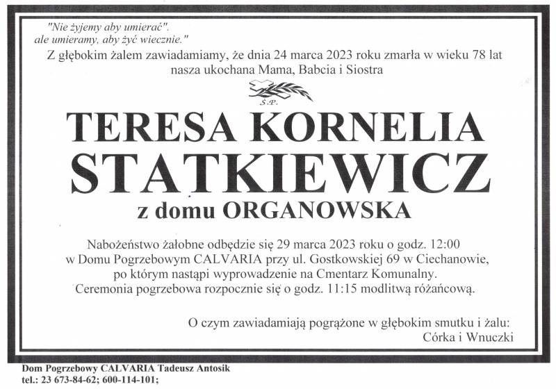 Teresa Kornelia Statkiewicz