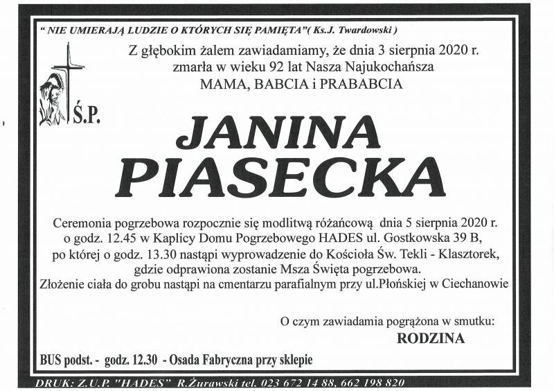 JANINA PIASECKA