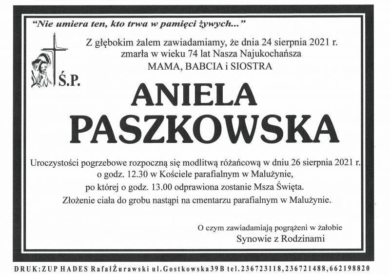 ANIELA PASZKOWSKA
