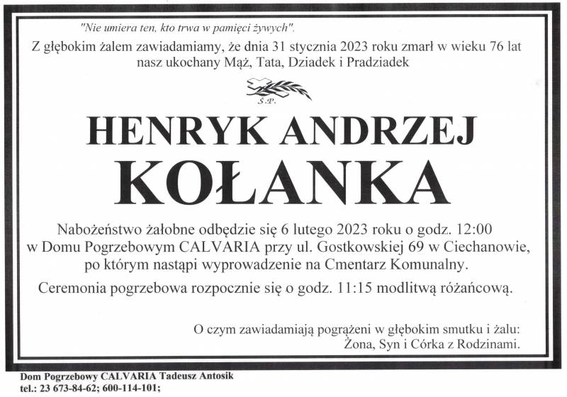 Henryk Andrzej Kołanka