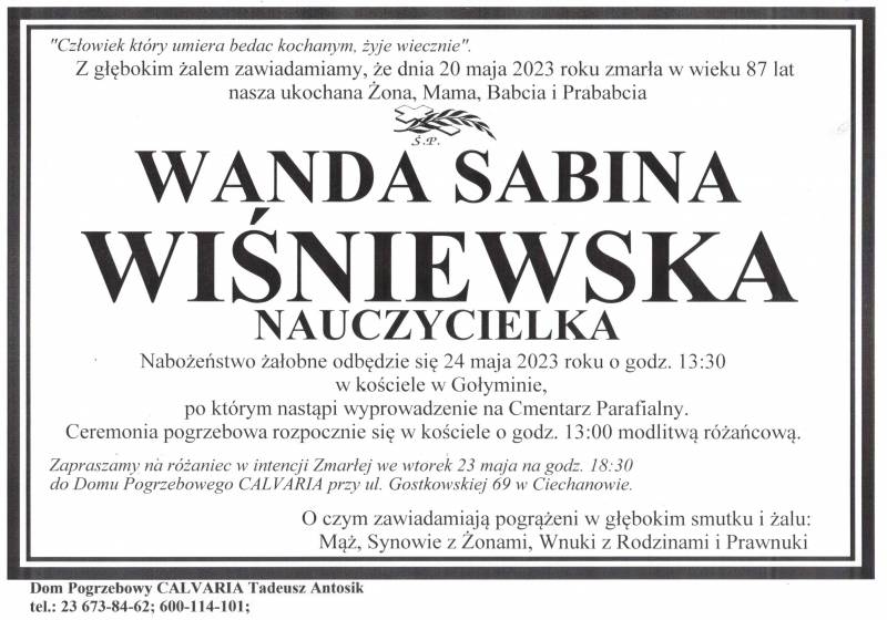 Wanda Sabina Wiśniewska