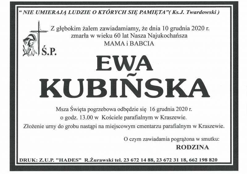 EWA KUBIŃSKA