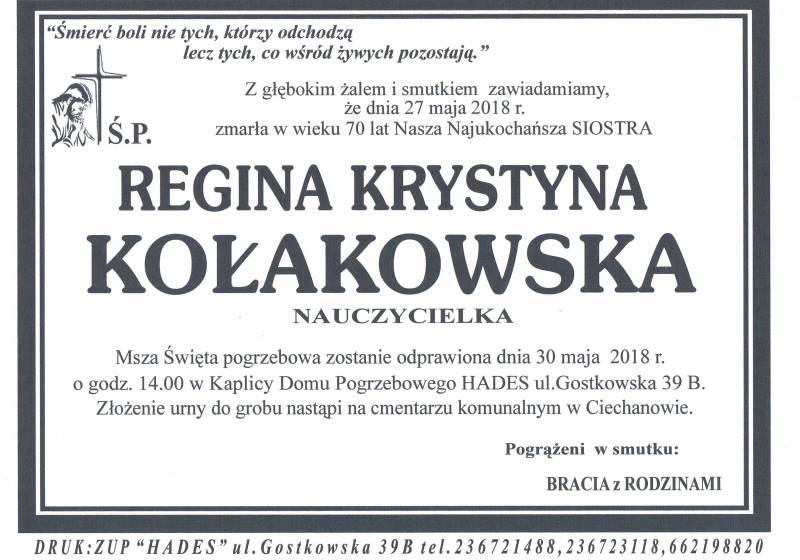 Regina Krystyna Kołakowska
