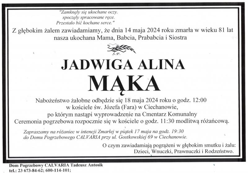Jadwiga Alina Mąka