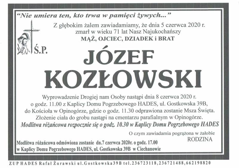 JÓZEF KOZŁOWSKI
