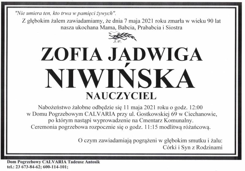 Zofia Jadwiga Niwińska