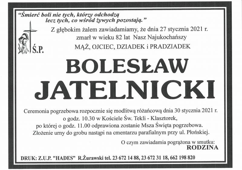 BOLESŁAW JATELNICKI