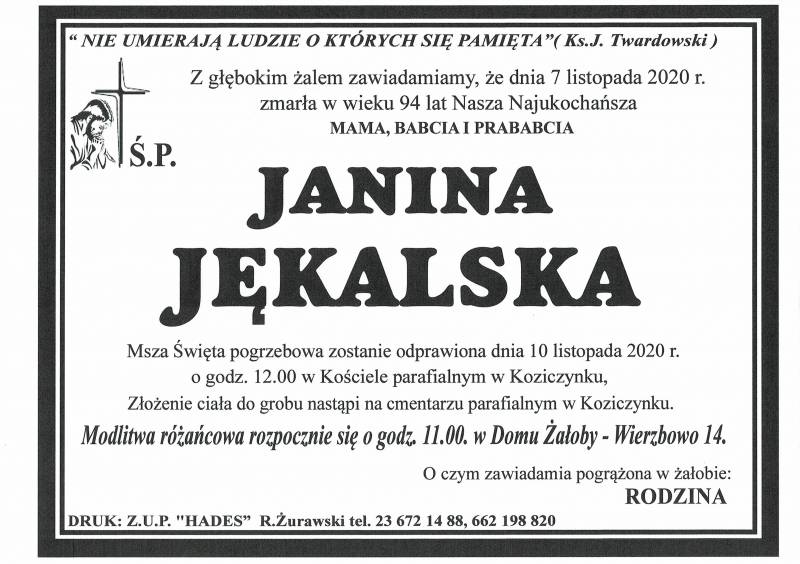 JANINA JĘKALSKA