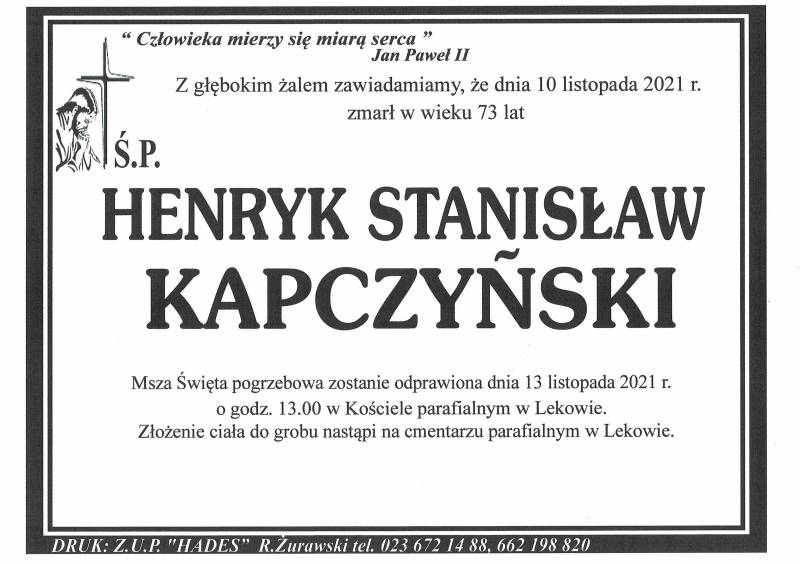 HENRYK STANISŁAW KAPCZYŃSKI