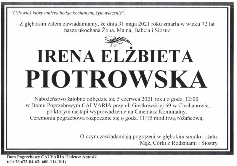 Irena Elżbieta Piotrowska