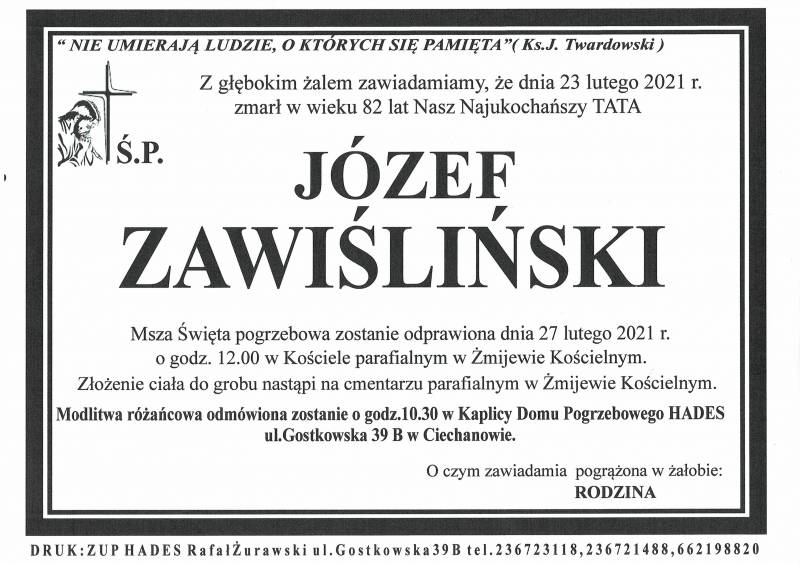 JÓZEF ZAWIŚLIŃSKI