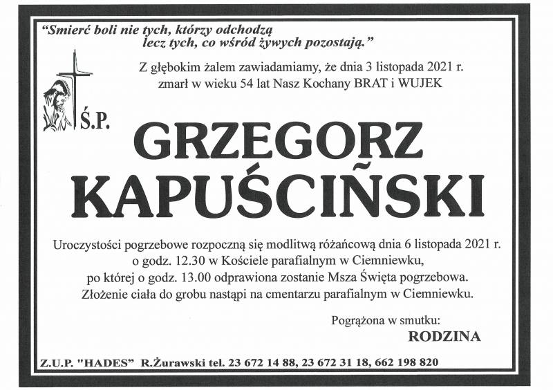 GRZEGORZ KAPUŚCIŃSKI
