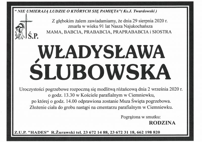 WŁADYSŁAWA ŚLUBOWSKA