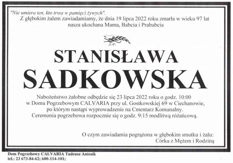 Stanisława Sadkowska