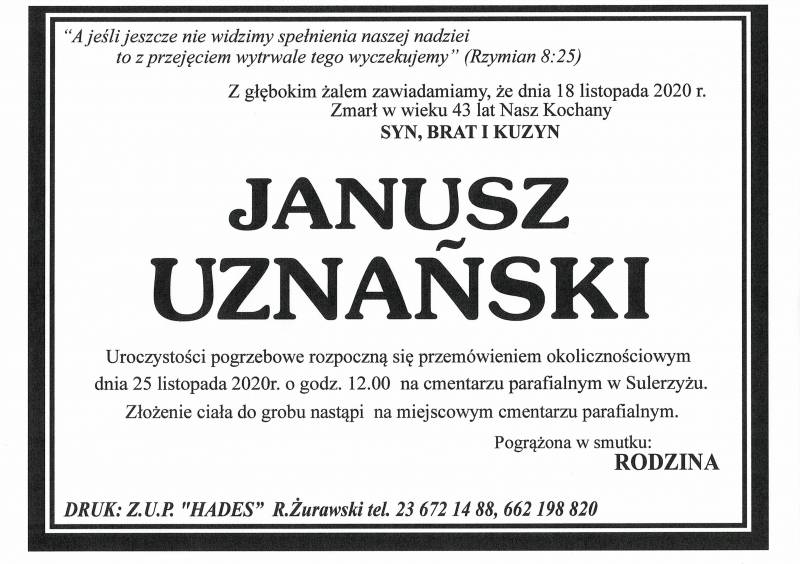 JANUSZ UZNAŃSKI