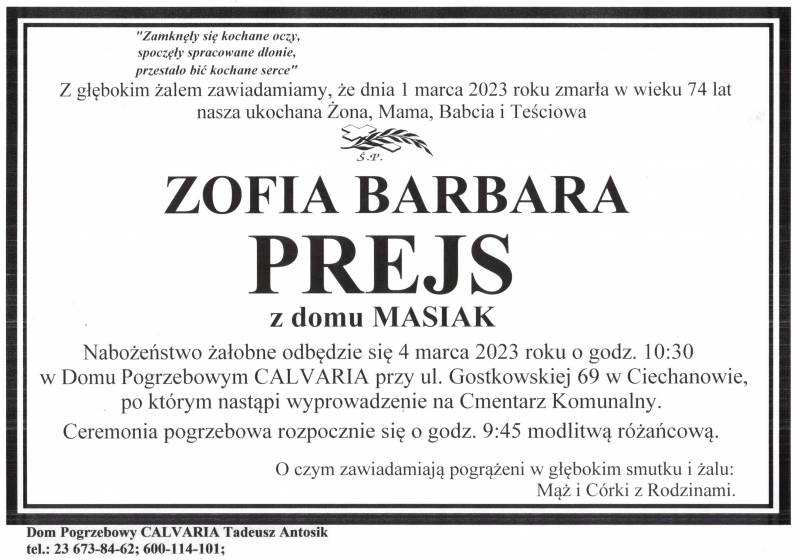 Zofia Barbara Prejs