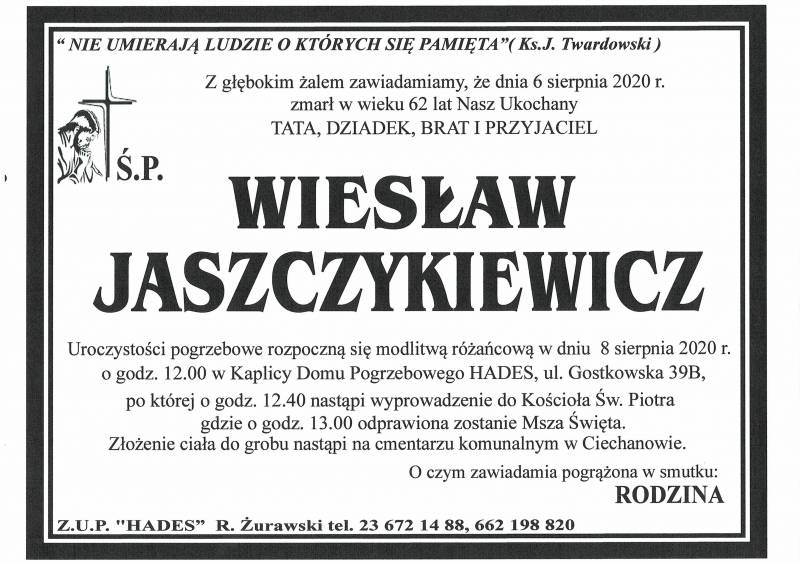 WIESŁAW JASZCZYKIEWICZ