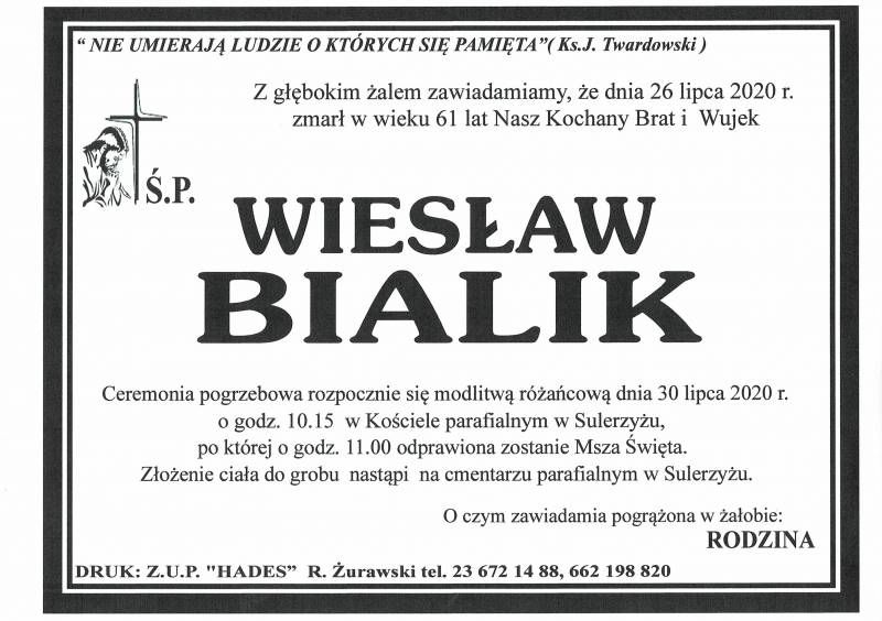 WIESŁAW BIALIK