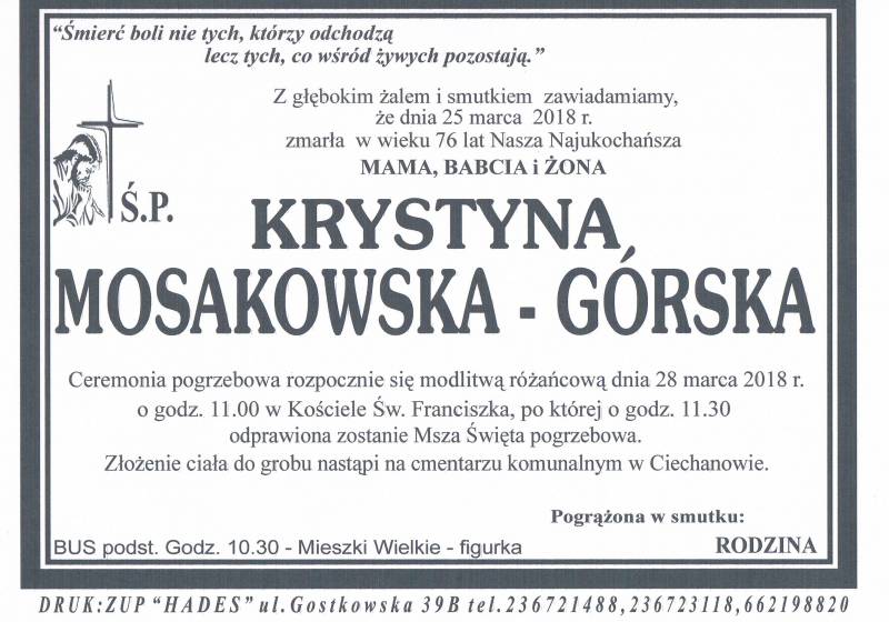 Krystyna Mosakowska-Górska