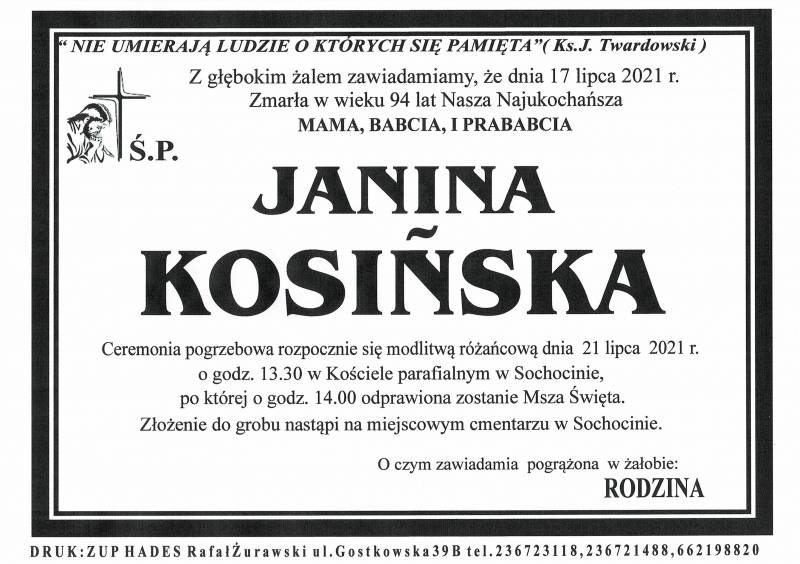 JANINA KOSIŃSKA