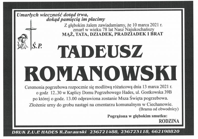 TADEUSZ ROMANOWSKI