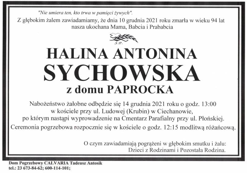 Halina Antonina Sychowska