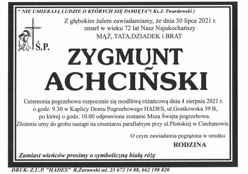 ZYGMUNT ACHCIŃSKI