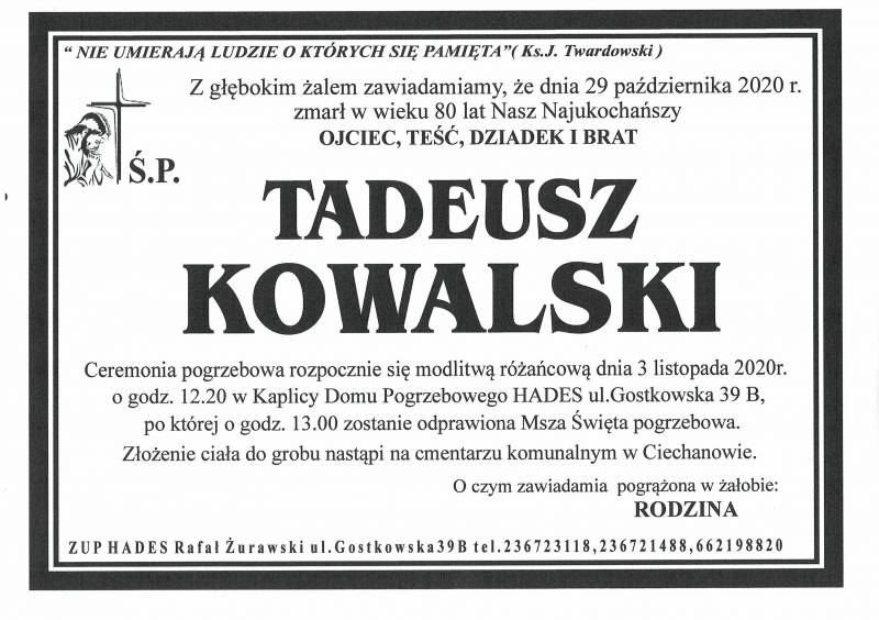 TADEUSZ KOWALSKI