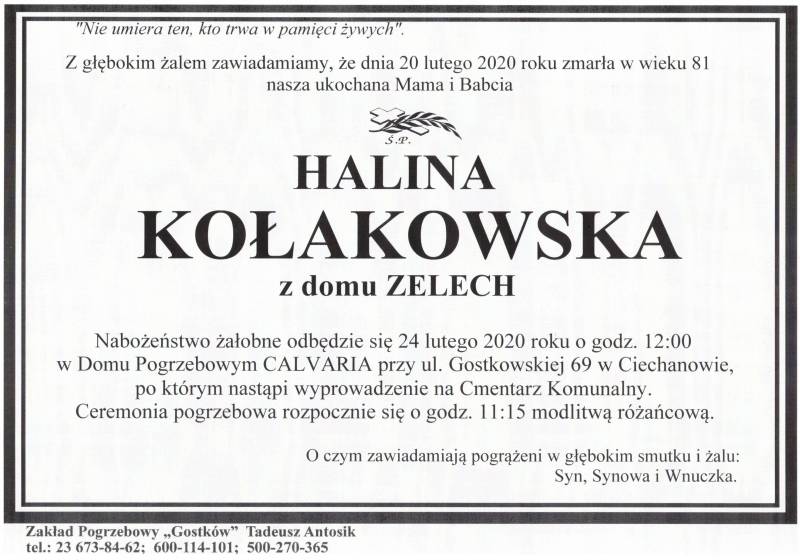 HALINA KOŁAKOWSKA