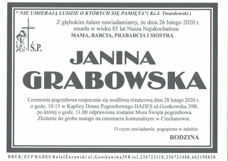 JANINA GRABOWSKA