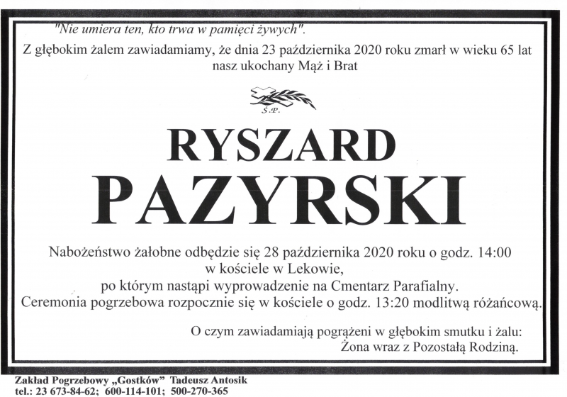 RYSZARD PAZYRSKI