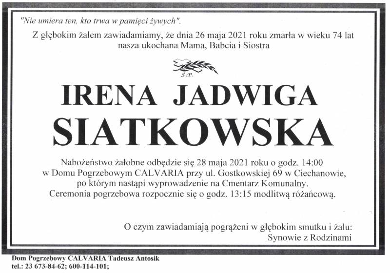 Irena Jadwiga Siatkowska