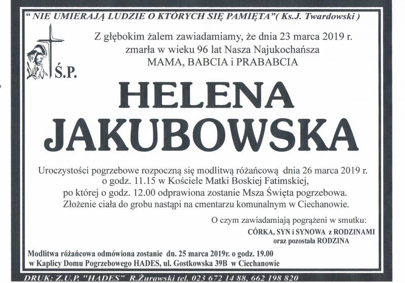 HELENA  JAKUBOWSKA