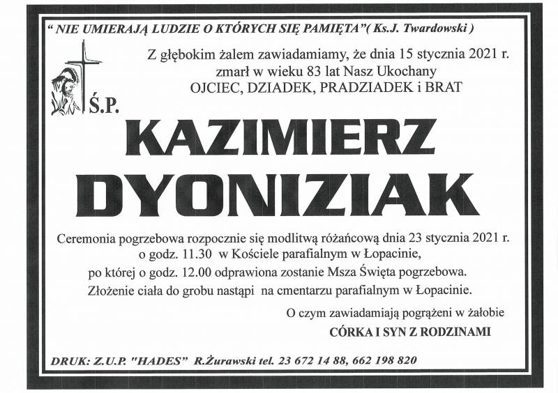 KAZIMIERZ DYONIZIAK