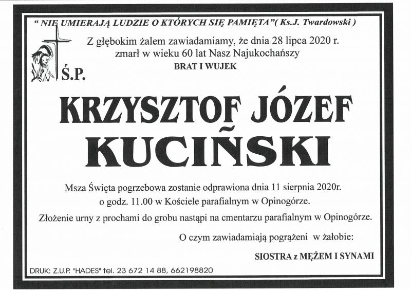 KRZYSZTOF JÓZEF KUCIŃSKI