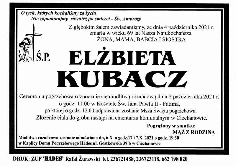 ELŻBIETA KUBACZ