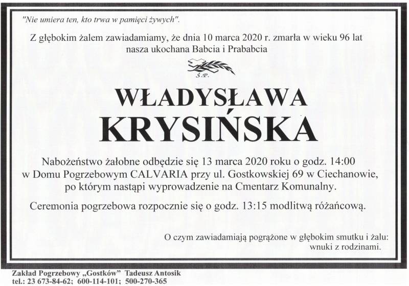 WŁADYSŁAWA KRYSIŃSKA