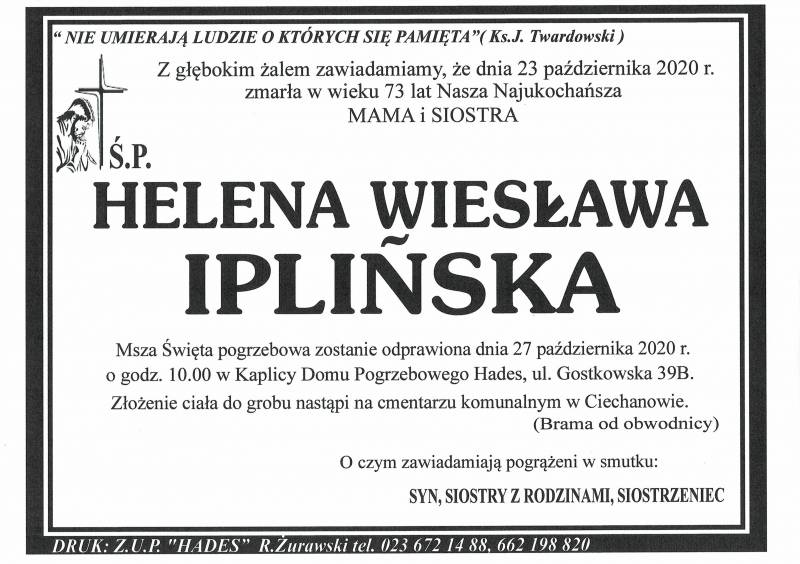 HELENA WIESŁAWA IPLIŃSKA