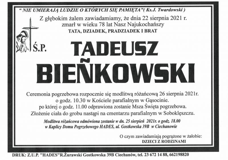 TADEUSZ BIEŃKOWSKI