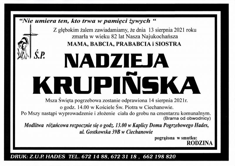 NADZIEJA KRUPIŃSKA