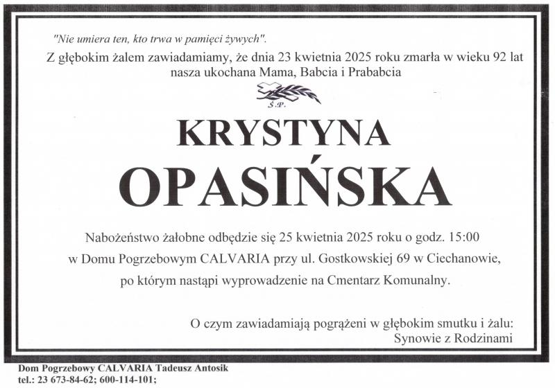 Krystyna Opasińska